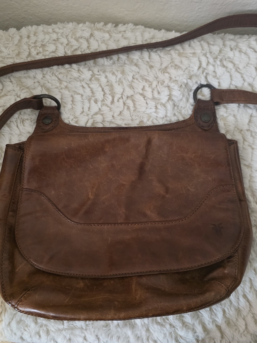 Frye Melissa Sadle Brown Leather Crossbody Bag